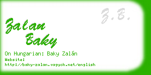 zalan baky business card